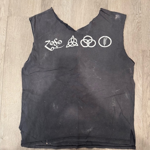 Vintage 1984 Led Zeppelin Glowing Icarus T-shirt Tank Customized Distressed L - Picture 4 of 6
